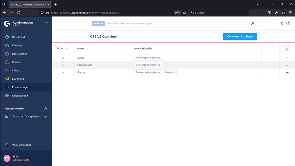 Custom JavaScript/CSS Manager Screenshot 1
