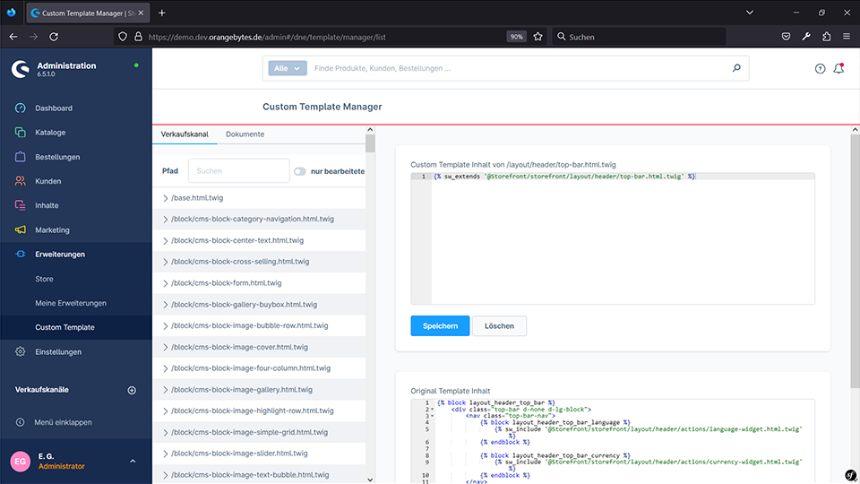 Custom Template Manager Screenshot 1