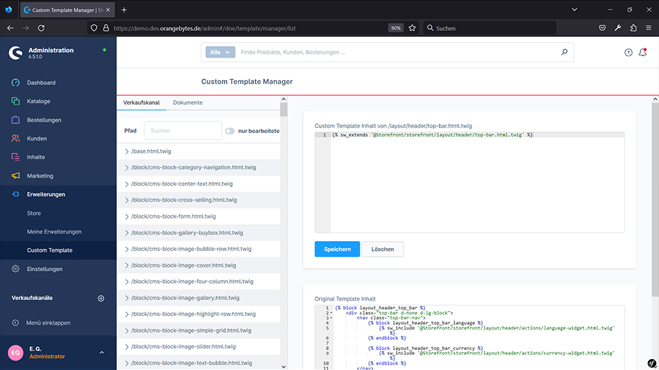 Custom Template Manager Screenshot 1