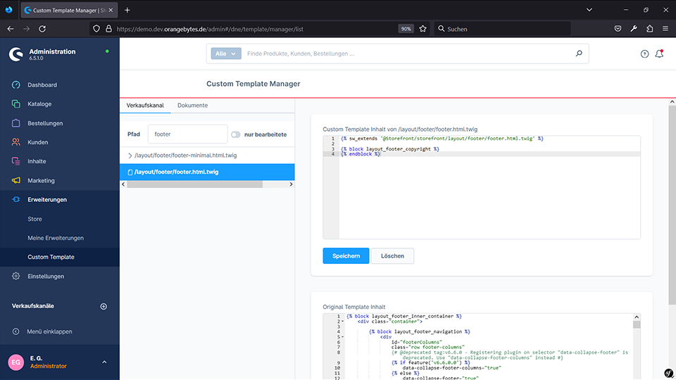 Custom Template Manager Screenshot 2